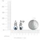 3 - Lamisa Blue and White Diamond Love Knot Dangling Earrings 