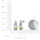 3 - Lamisa Yellow and White Diamond Love Knot Dangling Earrings 