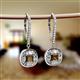2 - Blossom Iris Princess Cut Smoky Quartz and Baguette Diamond Halo Dangling Earrings 
