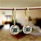 2 - Blossom Iris Princess Cut Created Alexandrite and Baguette Diamond Halo Dangling Earrings 