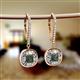 2 - Blossom Iris Princess Cut Created Alexandrite and Baguette Diamond Halo Dangling Earrings 
