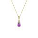 1 - Ofra Round Amethyst and Diamond Pendant 