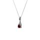 2 - Ofra Round Red Garnet and Diamond Pendant 