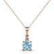 1 - Reyne Aquamarine and Diamond Two Stone Pendant 