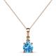 1 - Reyne Blue Topaz and Diamond Two Stone Pendant 
