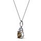 2 - Reyne Smoky Quartz and Diamond Two Stone Pendant 