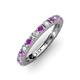 3 - Gracie 2.70 mm Round Amethyst and Diamond Eternity Band 