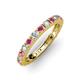 3 - Gracie 2.70 mm Round Rhodolite Garnet and Diamond Eternity Band 