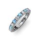 3 - Gracie 3.00 mm Round Blue Topaz and Diamond Eternity Band 