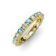 3 - Gracie 3.00 mm Round Blue Topaz and Diamond Eternity Band 