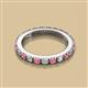 2 - Gracie 2.70 mm Round Rhodolite Garnet and Lab Grown Diamond Eternity Band 