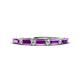 1 - Sarah Baguette Amethyst and Round Diamond Wedding Band 