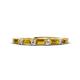 1 - Sarah Baguette Citrine and Round Diamond Wedding Band 