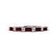 1 - Sarah Baguette Red Garnet and Round Diamond Wedding Band 