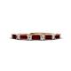 1 - Sarah Baguette Red Garnet and Round Diamond Wedding Band 