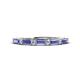 1 - Sarah Baguette Tanzanite and Round Diamond Wedding Band 