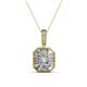 1 - Pamela Iris 0.78 ctw Emerald Cut and Baguette Diamond Milgrain Halo Pendant Necklace 