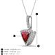 4 - Barbara Trillion Cut Lab Created Ruby and Round Diamond Halo Pendant Necklace 