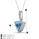 4 - Barbara Trillion Cut Blue Topaz and Round Diamond Halo Pendant Necklace 