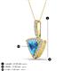 4 - Barbara Trillion Cut Blue Topaz and Round Diamond Halo Pendant Necklace 