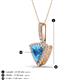 4 - Barbara Trillion Cut Blue Topaz and Round Diamond Halo Pendant Necklace 