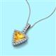 3 - Barbara Trillion Cut Citrine and Round Diamond Halo Pendant Necklace 
