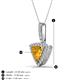 4 - Barbara Trillion Cut Citrine and Round Diamond Halo Pendant Necklace 