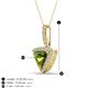 4 - Barbara Trillion Cut Peridot and Round Diamond Halo Pendant Necklace 