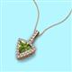 3 - Barbara Trillion Cut Peridot and Round Diamond Halo Pendant Necklace 