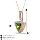 4 - Barbara Trillion Cut Peridot and Round Diamond Halo Pendant Necklace 