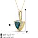 4 - Barbara Trillion Cut London Blue Topaz and Round Diamond Halo Pendant Necklace 