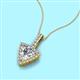 3 - Barbara Trillion Cut Forever Brilliant Moissanite and Round Diamond Halo Pendant Necklace 