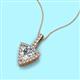 3 - Barbara Trillion Cut Forever Brilliant Moissanite and Round Diamond Halo Pendant Necklace 