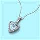 3 - Barbara Trillion Cut Aquamarine and Round Diamond Halo Pendant Necklace 