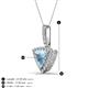 4 - Barbara Trillion Cut Aquamarine and Round Diamond Halo Pendant Necklace 