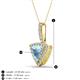 4 - Barbara Trillion Cut Aquamarine and Round Diamond Halo Pendant Necklace 