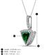 4 - Barbara Trillion Cut Lab Created Emerald and Round Diamond Halo Pendant Necklace 