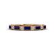 1 - Kelli 1.02 ctw Baguette Shape Blue Sapphire and Round Natural Diamond Milgrain Wedding Band 