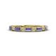 1 - Kelli 0.77 ctw Baguette Shape Tanzanite and Round Natural Diamond Milgrain Wedding Band 