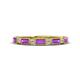 1 - Kelli 0.72 ctw Baguette Shape Amethyst and Round Natural Diamond Milgrain Wedding Band 
