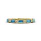 1 - Kelli 0.82 ctw Baguette Shape Blue Topaz and Round Natural Diamond Milgrain Wedding Band 