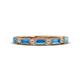 1 - Kelli 0.82 ctw Baguette Shape Blue Topaz and Round Natural Diamond Milgrain Wedding Band 