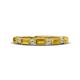 1 - Kelli 0.72 ctw Baguette Shape Citrine and Round Natural Diamond Milgrain Wedding Band 