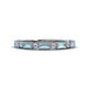 1 - Kelli 0.72 ctw Baguette Shape Aquamarine and Round Natural Diamond Milgrain Wedding Band 