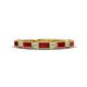 1 - Kelli 0.97 ctw Baguette Shape Ruby and Round Natural Diamond Milgrain Wedding Band 