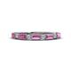 1 - Kelli 0.87 ctw Baguette Shape Pink Sapphire and Round Natural Diamond Milgrain Wedding Band 