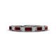 1 - Kelli 1.02 ctw Baguette Shape Red Garnet and Round Natural Diamond Milgrain Wedding Band 
