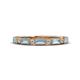 1 - Kelli 0.72 ctw Baguette Shape Aquamarine and Round Natural Diamond Milgrain Wedding Band 