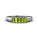 1 - Melina 5x3 mm Emerald Cut Peridot 5 Stone Thick Shank Wedding Band 