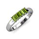 3 - Melina 5x3 mm Emerald Cut Peridot 5 Stone Thick Shank Wedding Band 